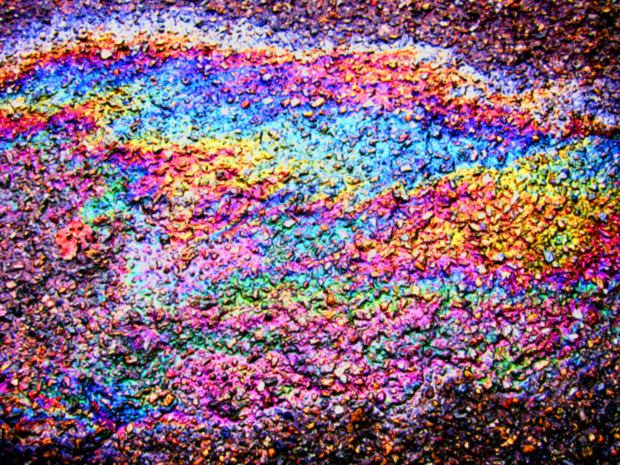 oil on the pavement