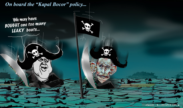 On board the “Kapal Bocor”